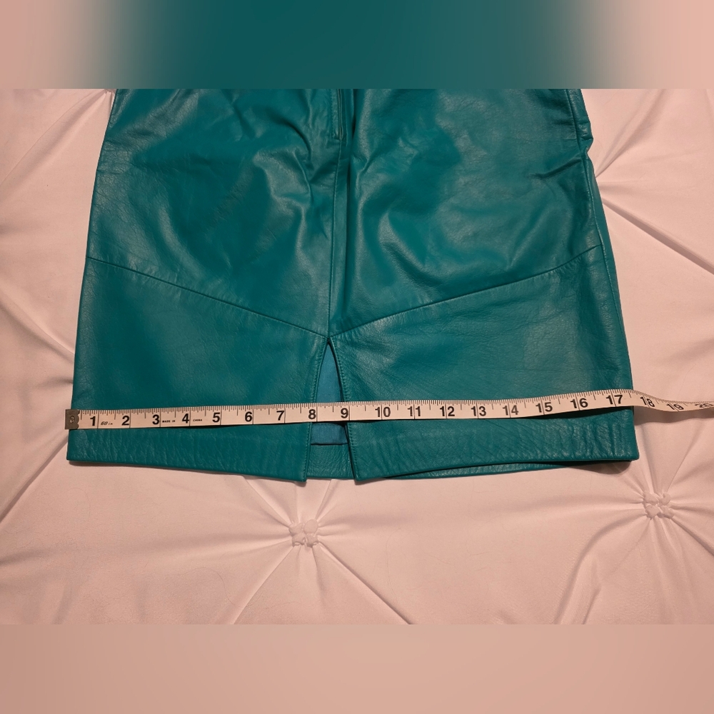 International Rinzi Vintage Teal Leather 2 Piece Strapless Dress - Picture 11 of 11